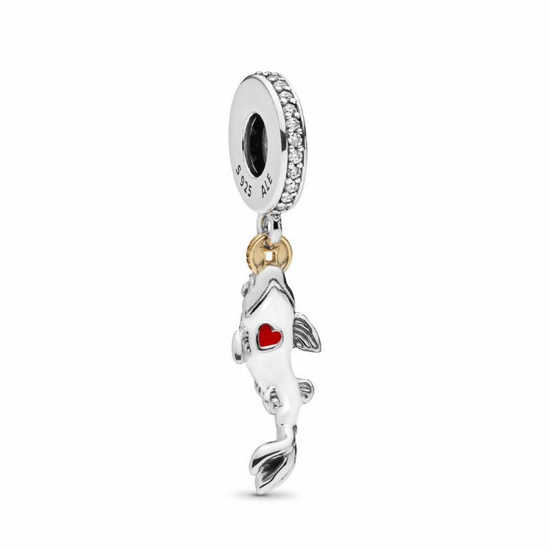 Pandora Good Fortune Carp Charm - Two Tone/Enamel/Cubic Zirconia - Canada | TL4869IU